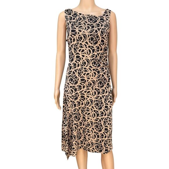 DVF Diane Von Furstenberg Dress Renaxi Asymmetrical Geometric 100% Silk Sz 12 - Picture 1 of 7